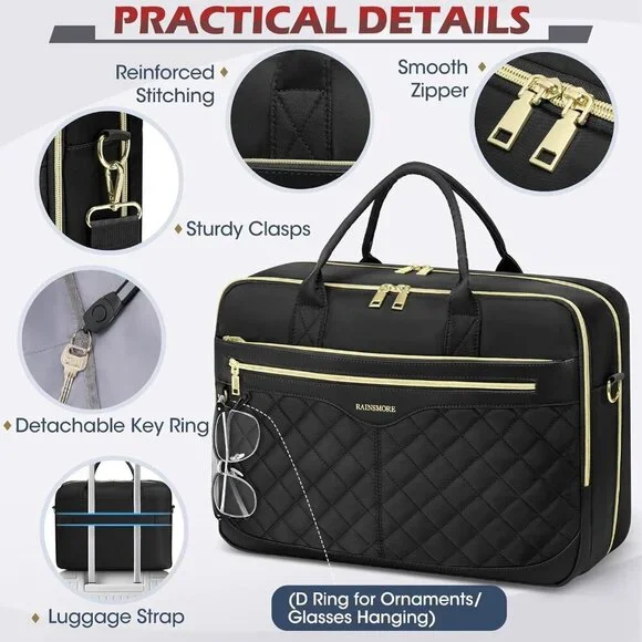 Laptop Bag for Women 17 Inch Waterproof Briefcase Large Computer Bag for Work - Picture 5 of 6